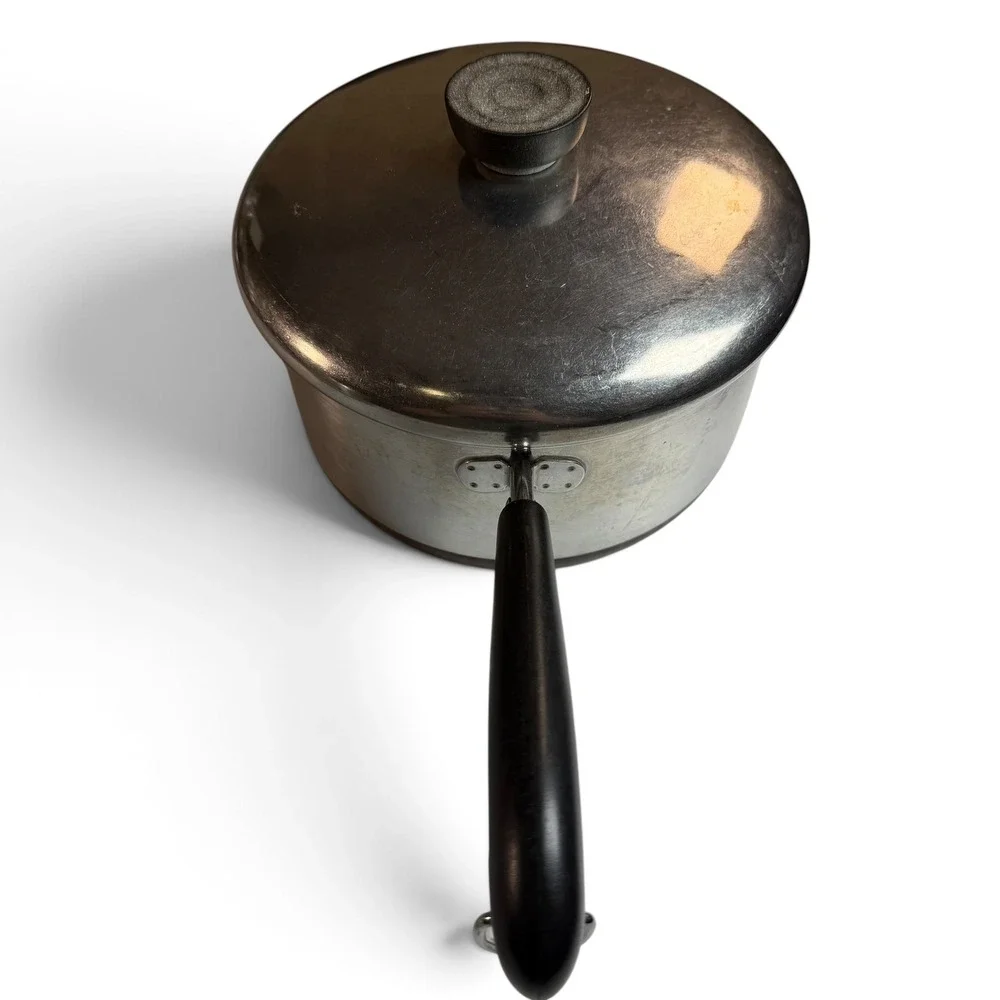 Revere Ware 2 Qt Copper Bottom Saucepan with Lid Stainless Steel Made in USA